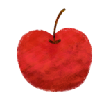 りんごのイラスト　絵本風　ⒸAtelier Funipo